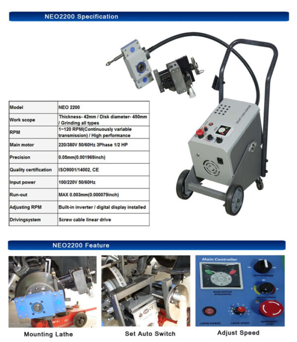 Máy tiện đĩa phanh NEO 2200 - Hình ảnh 2